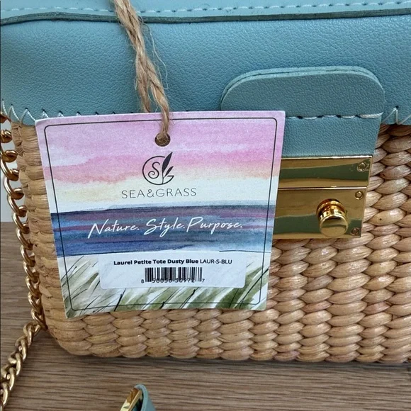 Sea & Grass Laurel petite Dusty Blue Purse - Picture 2 of 12